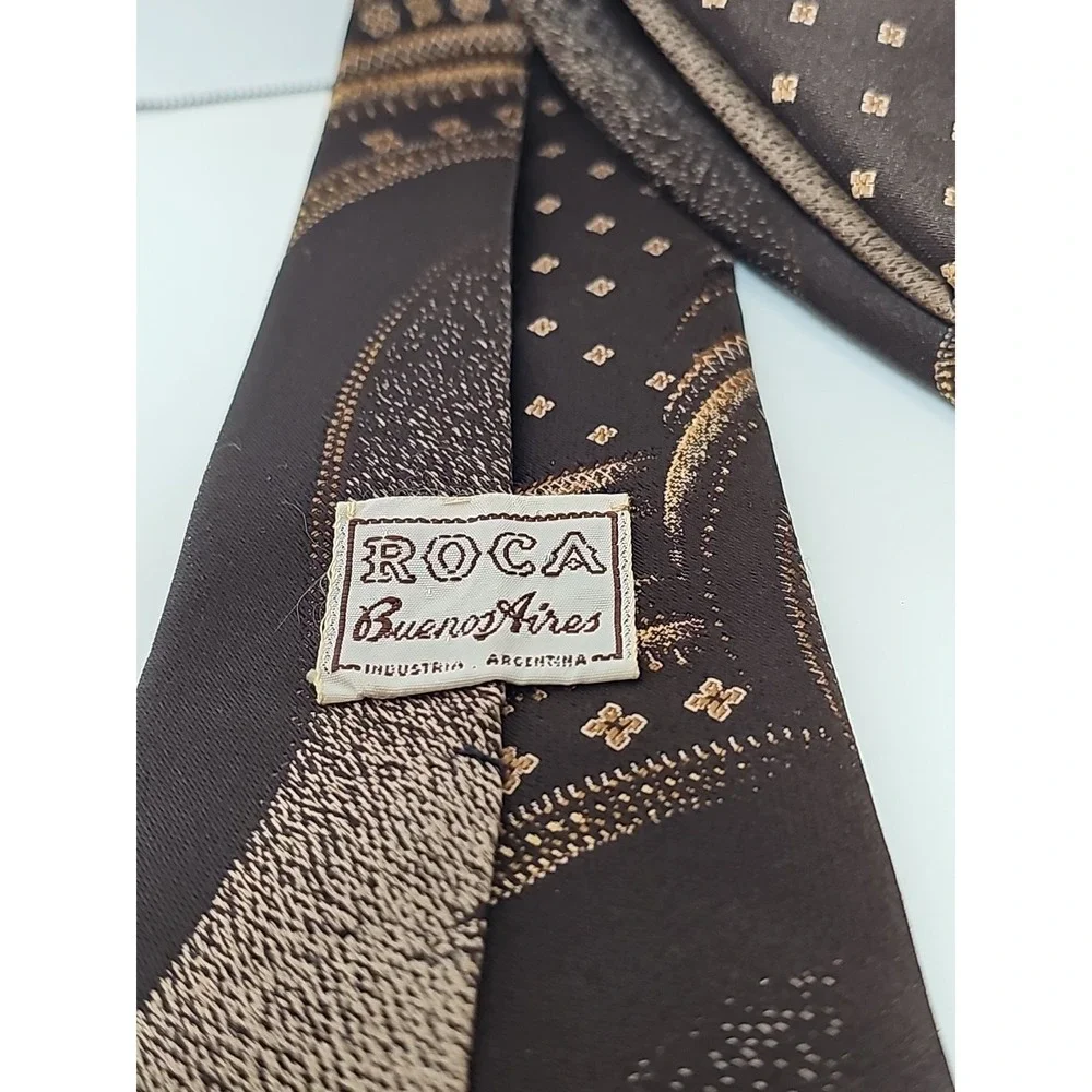 Men's Neck Tie Roca Buenos Aires 100% Polyester Abstract Print Made In Argentina